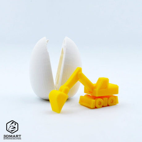 大人版3D列印出奇蛋，蹦出迷你挖土機！無需支撐、結構可動，尺寸只有銅板大，快來一起印！