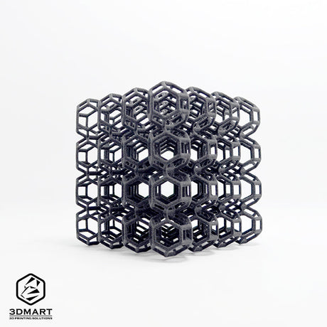 SLS雷射粉末燒結軟料樣品全新問世！這次3D列印的是無限連續的立體六邊形結構，手壓實測超Q彈，如此複雜的鏤空結構究竟怎麼完成？