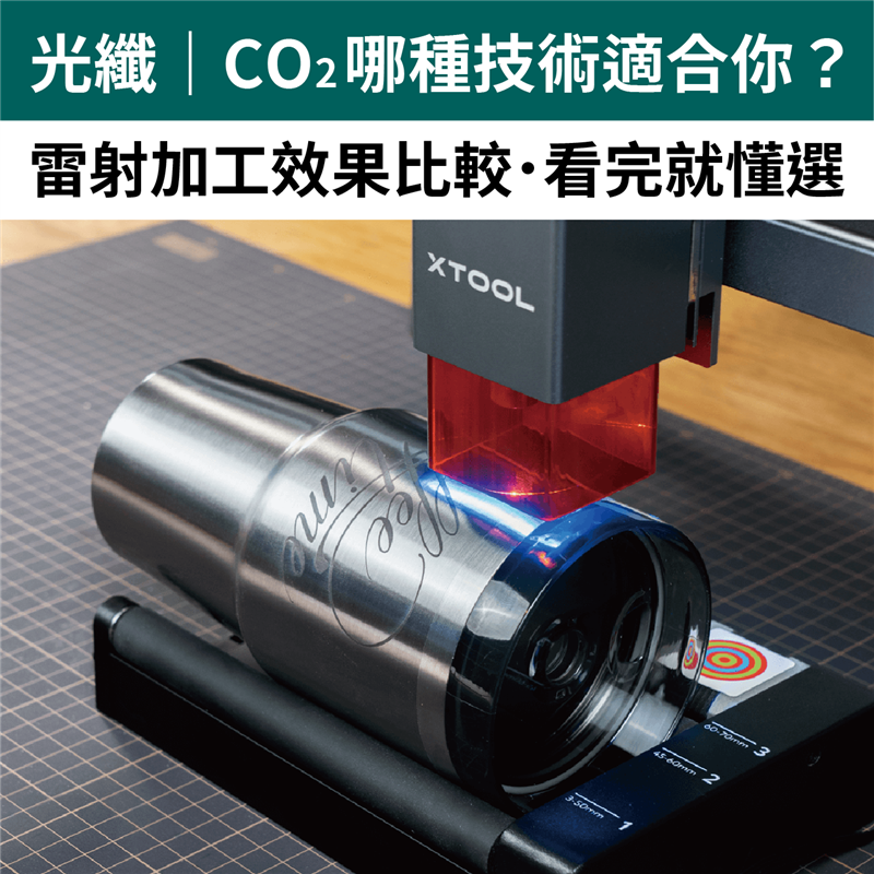 懂技術不懂選？看了效果你就會！雕刻金屬、非金屬材質時，「光纖雷射」、「CO2雷射」是雷射加工技術最常見的兩種技術，零件編號打標、標記識別、壓克力板、玻璃杯等雕刻應用，該如何選擇適合的加工機器？看成品選機器，一點馬上通！