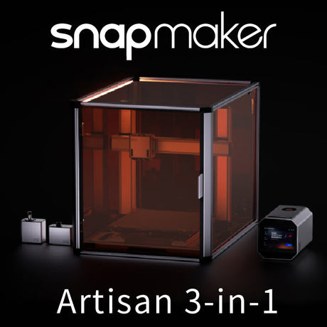 Snapmaker是業界有名的三合一3D列印機，近期發布最新的一代：Snapmaker Artisan。Snapmaker Artisan承襲上一代所有商品特色，主體由金屬組成，可在3D列印模組、CNC雕刻模組、10W雷射雕刻模組輕鬆切換。