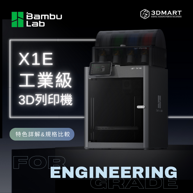 Bambu Lab推出了X1E，這是其X1 FDM工業級3D列印機系列的最新成員，支持多種材料 : ABS、PC、PPA-CF/GF、PPS和PPS-CF 3D列印，CoreXY運動結構也支持高速3D列印，AI故障檢測系統防止打結瑕疵，專為專業人士和工程領域量身定制