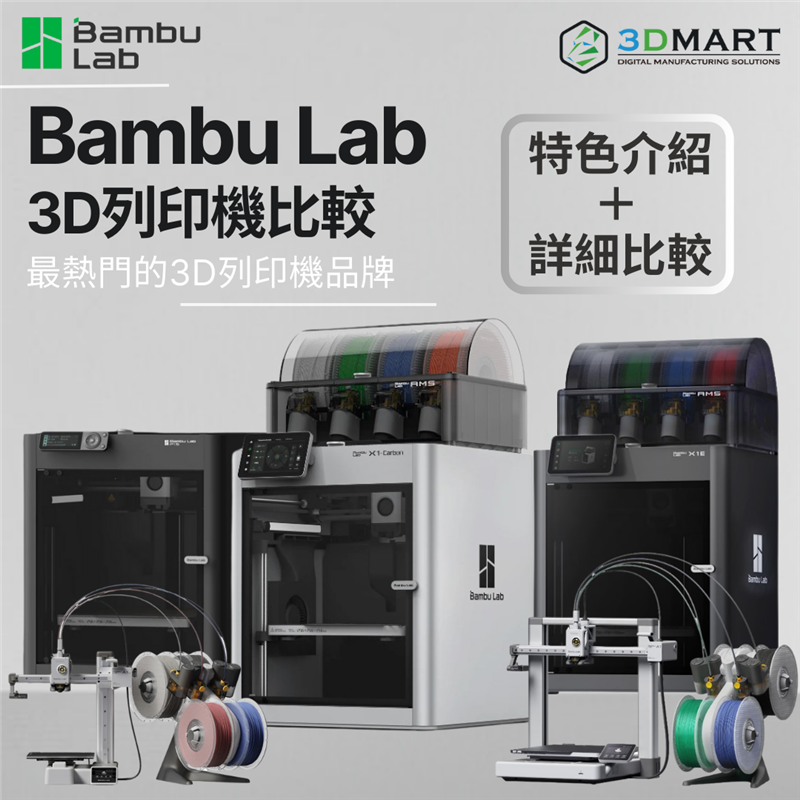 Bambu Lab是現時最熱門的3D列印機品牌！那麼多型號該如何選擇適合的Bambu Lab 3D列印機呢？一文看懂各型號以找出最適合你的吧！