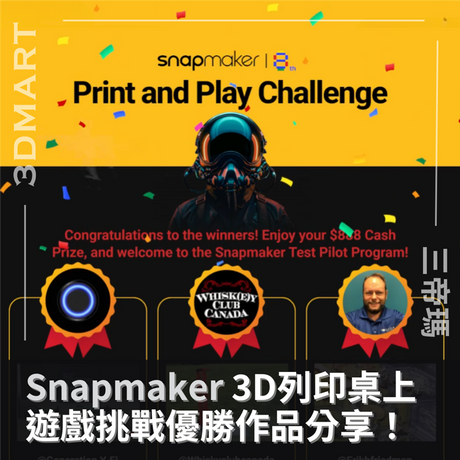 Snapmaker 先前8週年慶祝活動舉辦了3D列印桌上遊戲挑戰，獲勝作品具備了甚麼元素？