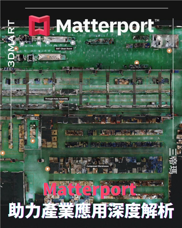 Matterport 是一個結合 3D 掃描、AI 精準測量與雲端協作的平台，可快速建立高度還原且可互動的「數位空間孿生（digital twin）」，廣泛應用於房地產行銷、建築施工、工廠維護、訓練模擬及文化展示等場景，提升效率、降低成本並增強體驗。