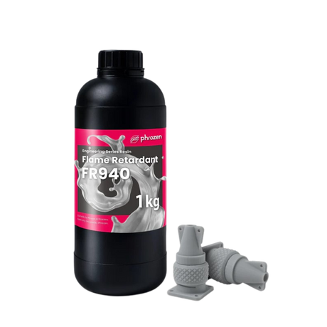Phrozen FR940 阻燃樹脂 - 灰色與成品